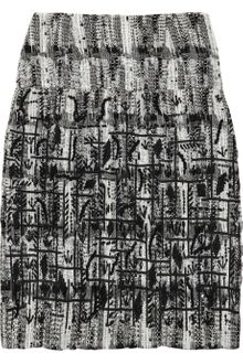 Oscar de la Renta Embroidered Tweed Skirt - Lyst