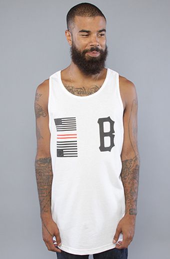  The B Logo X Mega Flag Tank Top in White 