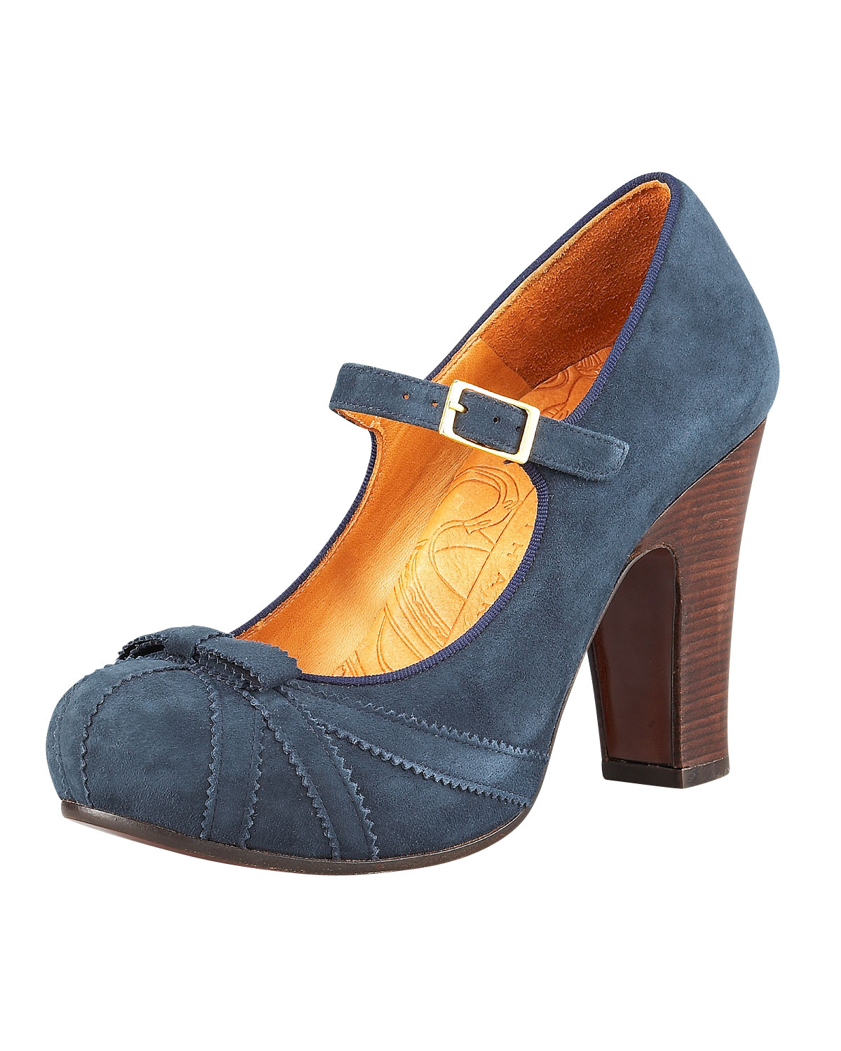 Chie Mihara Suede Mary Jane in Blue (navy) | Lyst