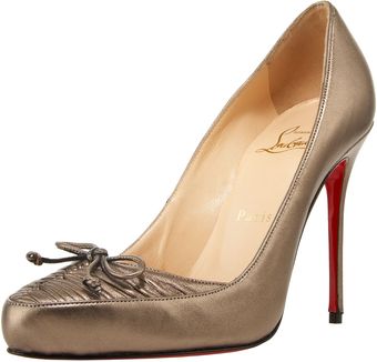 Christian Louboutin Ruched-toe Platform Pump, Pewter - Lyst