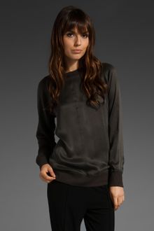 T By Alexander Wang Sandwashed Silk Sweatshirt - Lyst