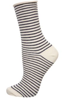 Topshop Navy Stripe Ankle Socks - Lyst