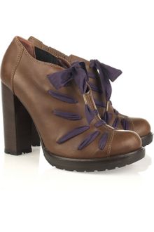 Vanessa Bruno Lace-up Leather Ankle Boots - Lyst