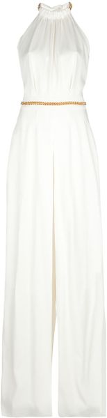 Yves Saint Laurent Chain Detail Jumpsuit in White - Lyst
