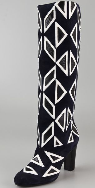 Diane Von Furstenberg Phoebe Suede High Heel Boots - Lyst