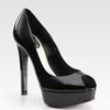 Dior Miss Patent Leather Peep Toe Pumps in Black - Lyst