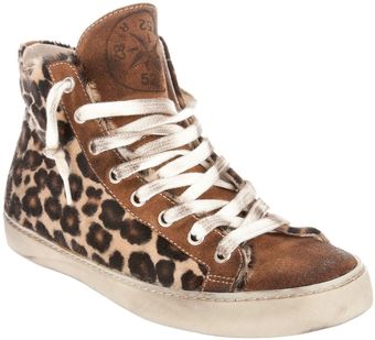 Leather Crown Animal Print Sneaker - Lyst