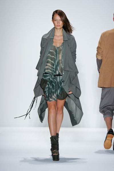Nicholas K Spring 2012 Olive Draped Coat in Green - Lyst