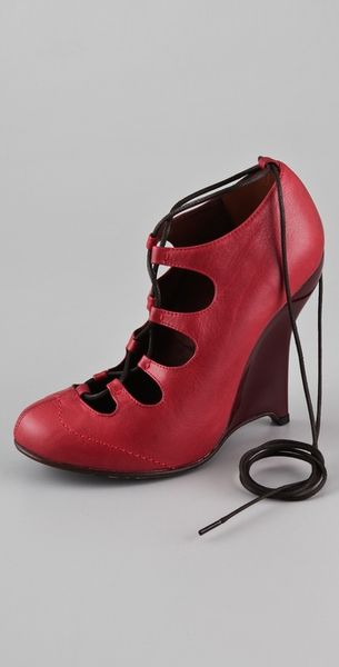 Opening Ceremony Agyness Ghillie Wedge Booties - Lyst