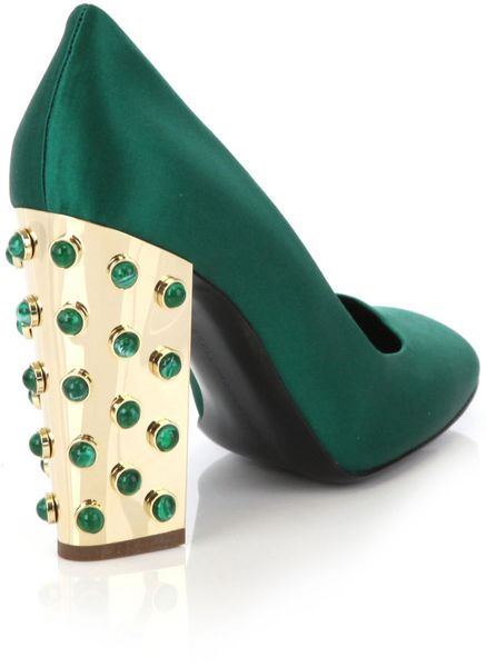lime green satin shoes