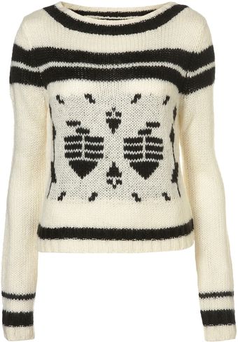 Topshop Knitted Fairisle Patterned Jumper - Lyst