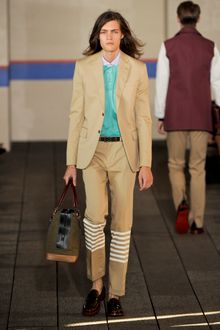 Tommy Hilfiger Spring 2012 Beige Striped Pants  - Lyst