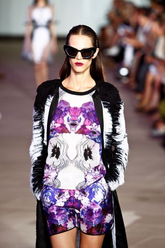 Prabal Gurung Spring 2012 White and Purple Print Playsuit - Lyst