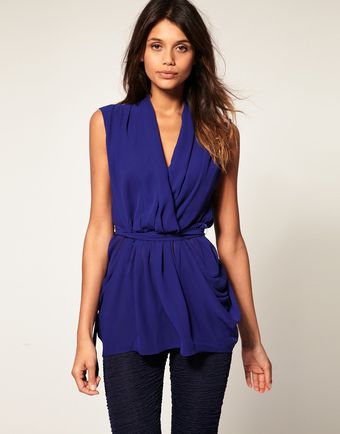 ASOS Collection Asos Sexy Belted Wrap Top - Lyst