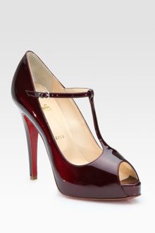 Christian Louboutin Patent Leather Peep Toe Pumps - Lyst