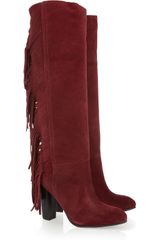 Diane Von Furstenberg Penn Fringed Leather Knee Boots