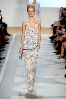 Diane Von Furstenberg Spring 2012 Cream Wide-Leg Floral Pants - Lyst