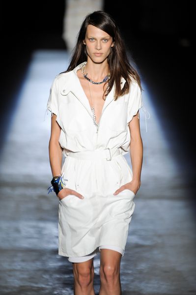Edun Spring 2012 White Belted Dress in White - Lyst