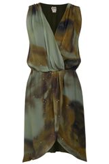 Haute Hippie Wrap Crystal Print Dress