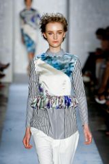 Suno Spring 2012 Long-Sleeve Multicolour Printed Shirt-Top