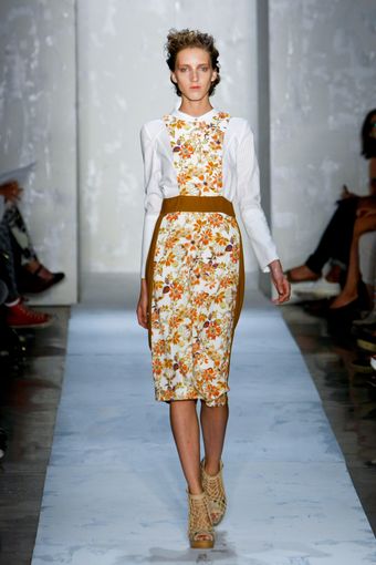 Suno Spring 2012 Long-Sleeve Floral Dress - Lyst