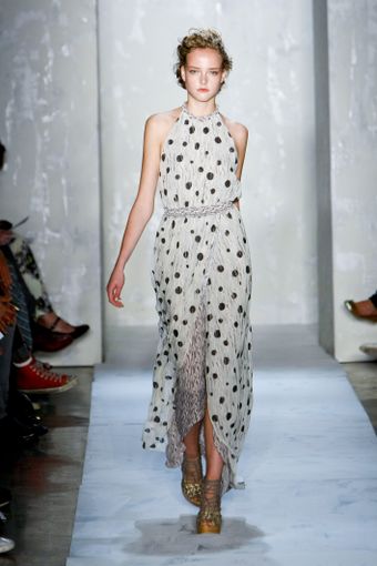 Suno Spring 2012 Gray Polka Dot Trapeze Maxi Dress - Lyst