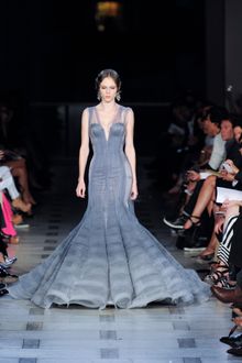 Zac Posen Spring 2012 Gray Gown - Lyst
