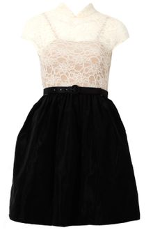 Alice + Olivia Scarlet Lace Top Dress - Lyst