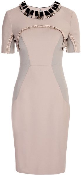 Panelled Stretch Tailoring Shift Dress 