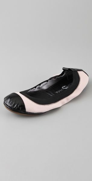 Yosi Samra Elastic Top Line 2 Tone Ballet Flats in Black (nude) - Lyst