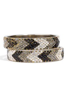 Chamak By Priya Kakkar Chevron Crystal Bangles (set Of 2) - Lyst