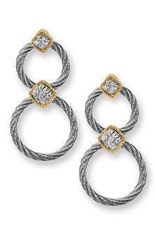 Charriol Classique Diamond Circle Earrings - Lyst
