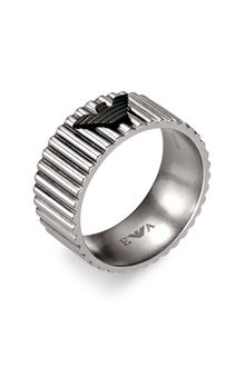 Emporio Armani Stainless Steel Ring - Lyst