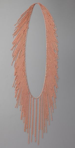 Fallon Jewelry Chain Fringe Necklace in Pink (rose) - Lyst