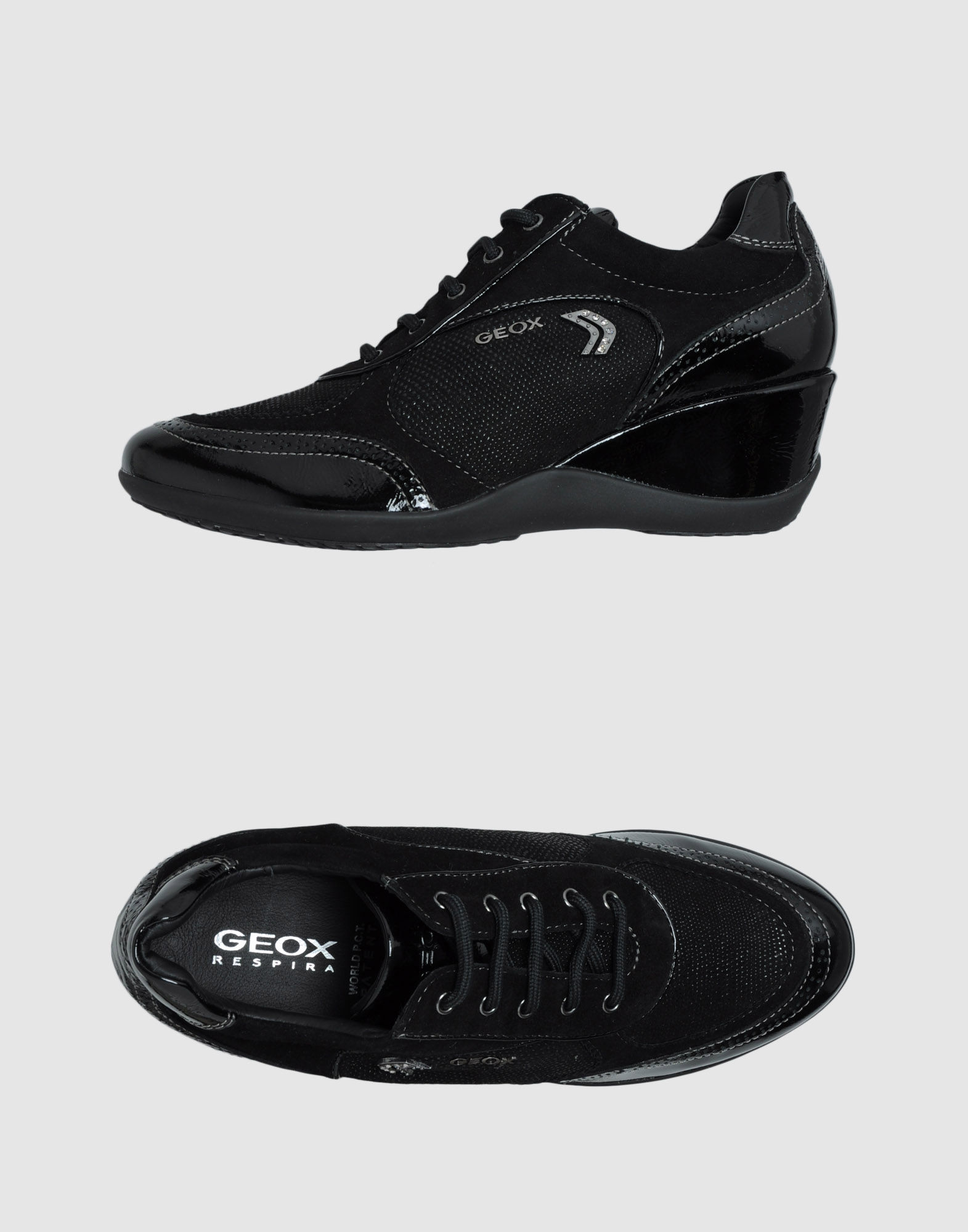 geox wedge trainers black