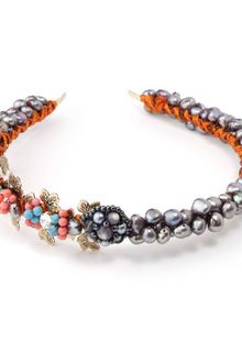 Jolita Jewellery Headband with Pink Coral and Vintage Button - Lyst