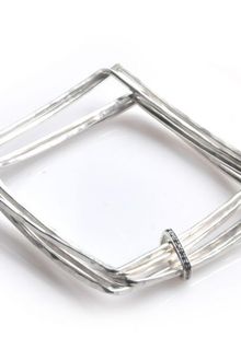 Larissa Landinez Square Silver and White Gold Bracelet with Sapphir - Lyst