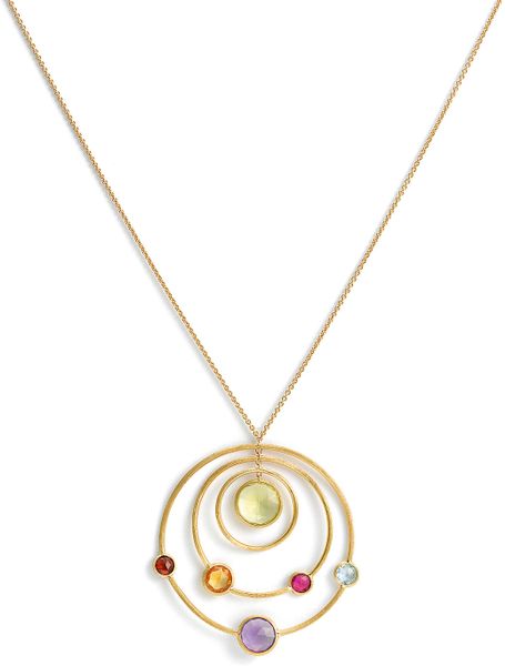 Marco Bicego Jaipur Multi Circle Pendant Necklace in Gold (yellow gold/ multi) - Lyst