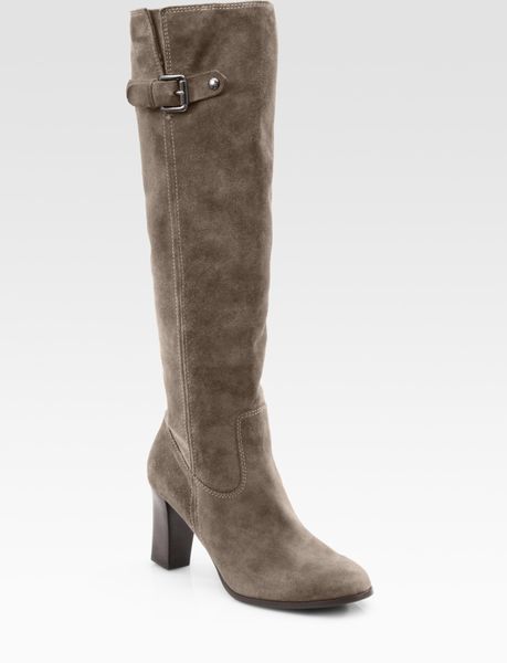 Michael By Michael Kors Burke Suede Kneehigh Boots in Brown - Lyst
