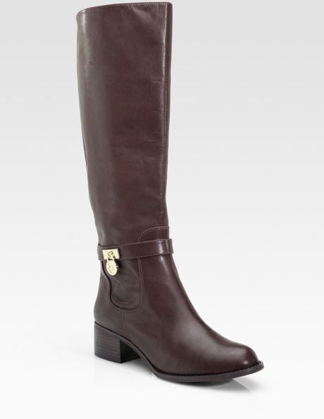 Michael Michael Kors Hamilton Leather Riding Boots in Brown