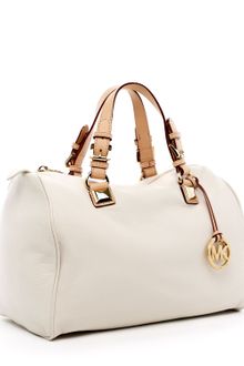 Michael by Michael Kors Grayson Large Satchel, Vanilla - Lyst