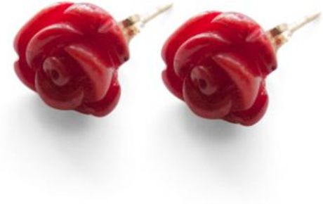 Mojee Design Red Coral Rose Earring in Red - Lyst