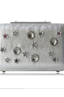 Poupee Couture Silver Flower Box Clutch - Lyst