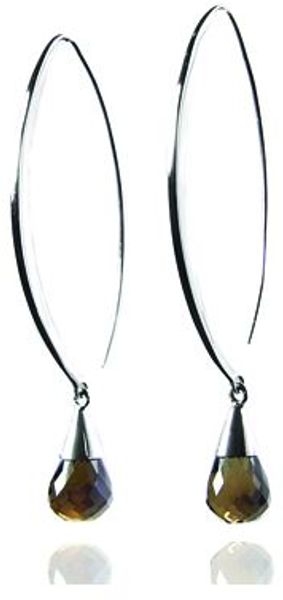 Sikara & Co. Sikaras Jaipuri Long Curved Gemstone Drop Earring - Lyst