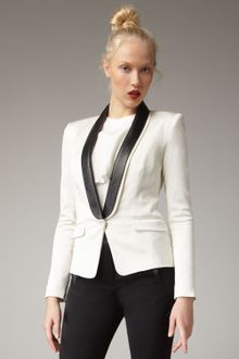 Tibi Leather-lapel Tuxedo Jacket - Lyst