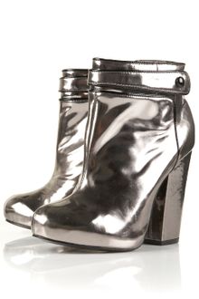 Topshop Patent Button Boots By Unique** - Lyst