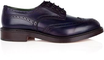 Tricker's Purple Brogue Bourton Shoes - Lyst