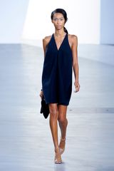3.1 Phillip Lim Spring 2012 Blue V-Neck Voluminous Mini Dress