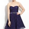 Adrianna Papell Strapless Tulle Dress in Purple (plum) - Lyst
