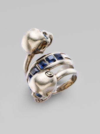Alexander McQueen New Twin Ring/dark Silver - Lyst